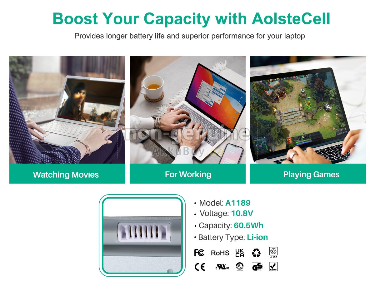 Apple MacBook Pro 17 inch MA611B/A Ersatzakku