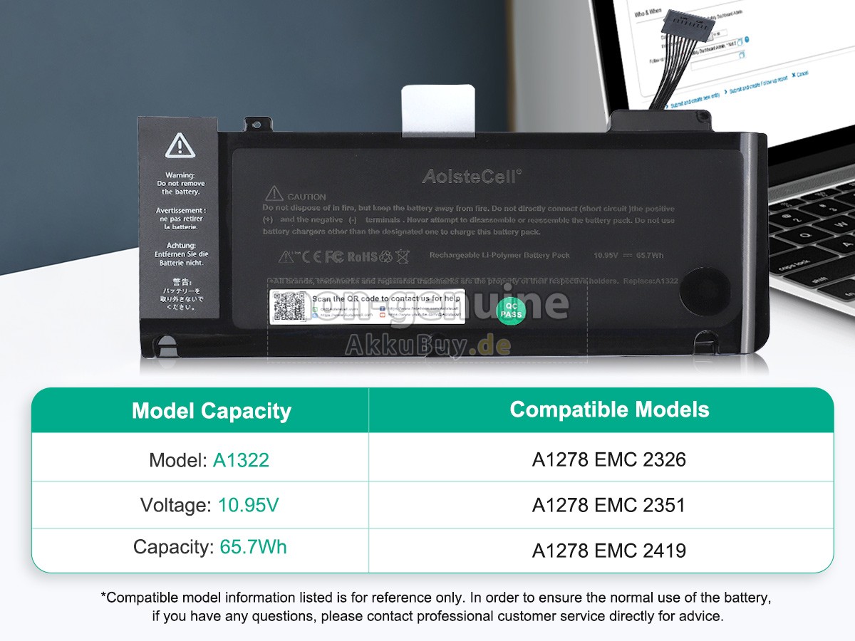 Apple MacBook Pro 13.3_ MB990LL Ersatzakku