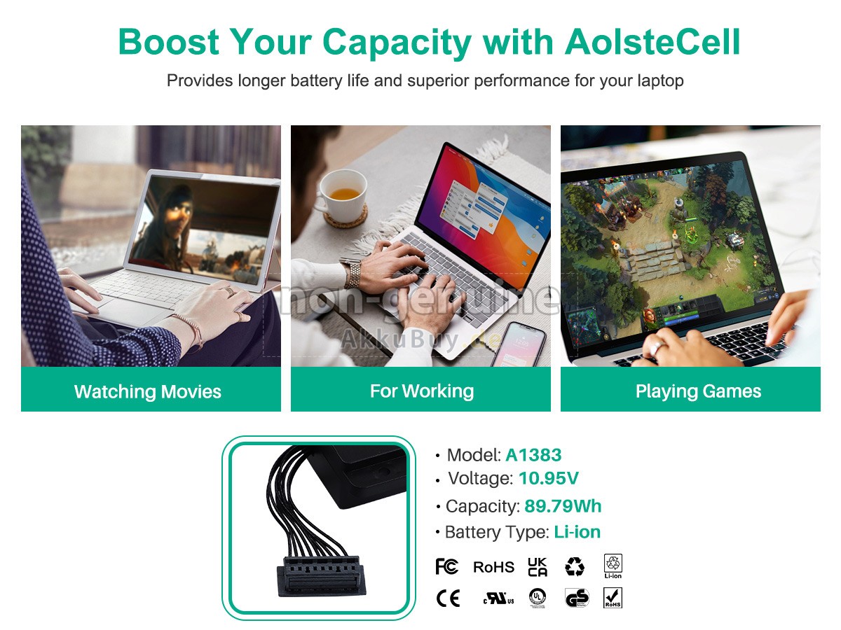 Apple MacBook Pro 17 inch MC725E/A Ersatzakku