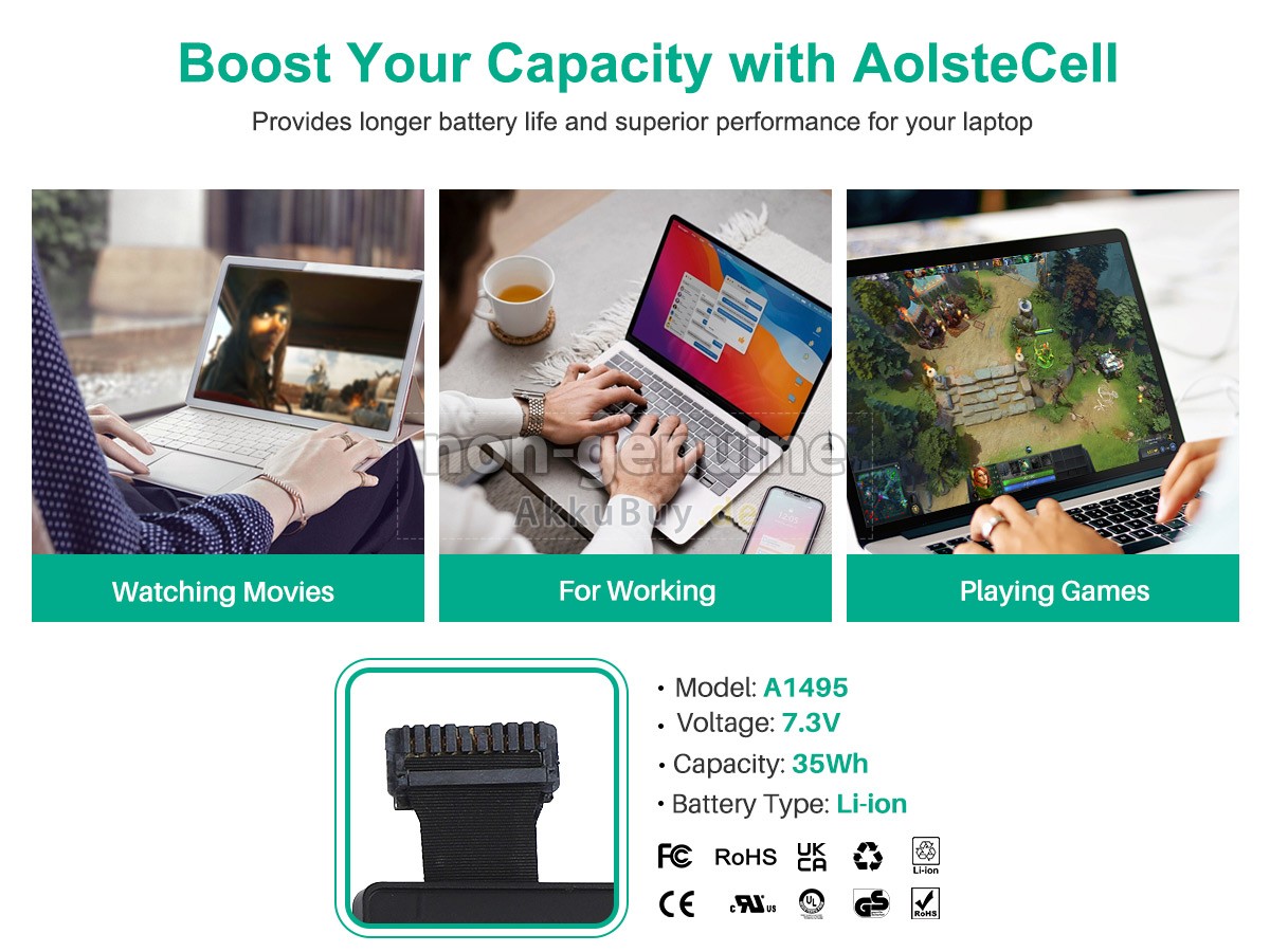 Apple MacBook Air Core I7 1.7 11 inch (Mid-2013) Ersatzakku