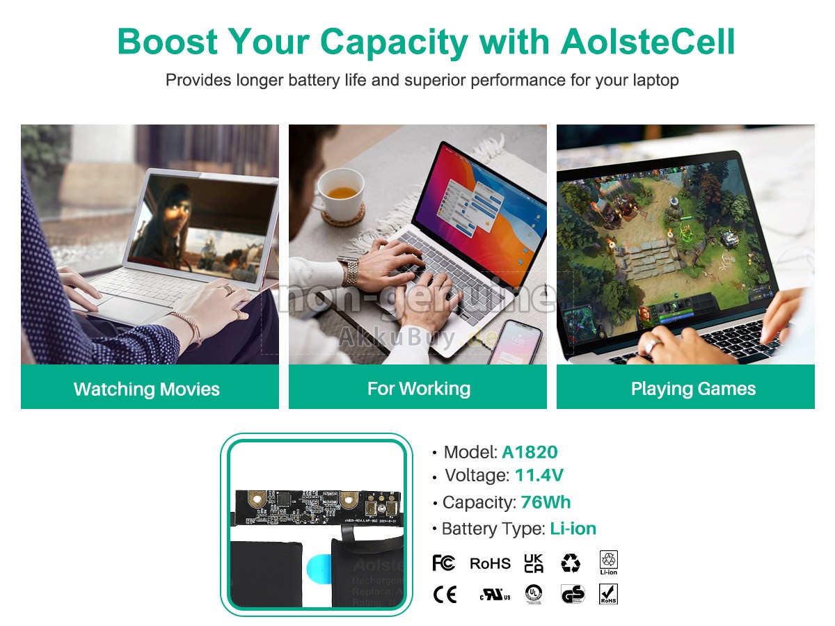 Apple MacBook Pro 15.4 inch TOUCH MLH42LL/A* Ersatzakku