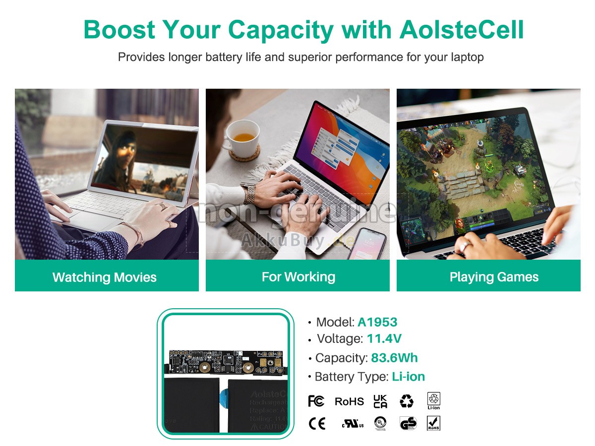 Apple MacBook Pro Core I9 2.3G 15 inch TOUCH/2019 Ersatzakku