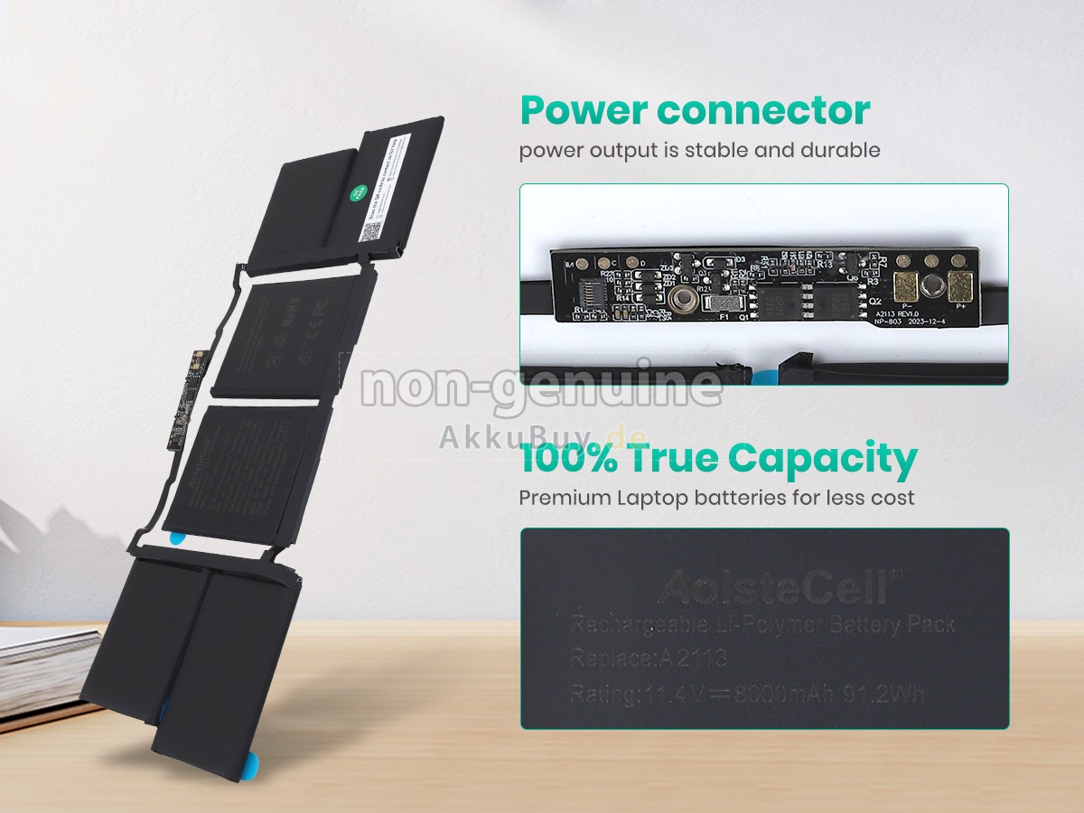 Apple MacBook Pro 16-inch Core I9 2.3GHZ 2019 A2141 EMC 3347 Ersatzakku