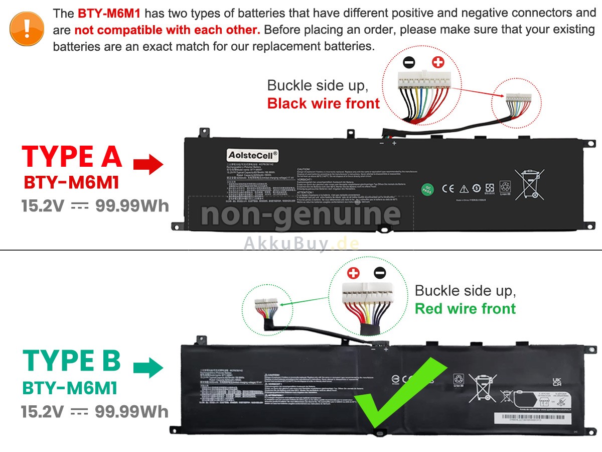 MSI STEALTH GS77 12UHS-050AU Ersatzakku