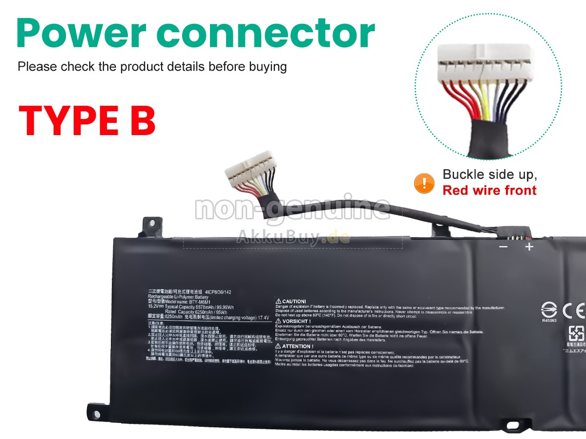 MSI STEALTH GS77 12UHS-050AU Ersatzakku